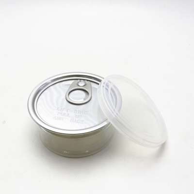 100ml and 100g plain clear pet cans for cookies with plastic lids TC-127K