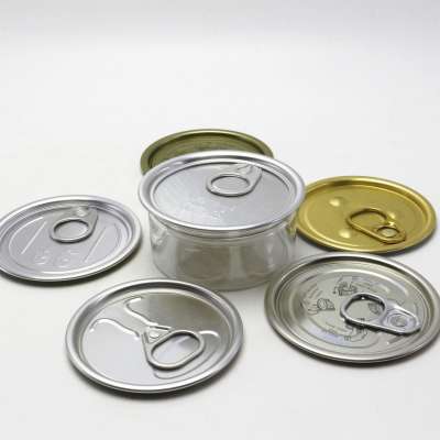 clear pet cans  which size is 67*33mm with aluminum caps and plastic lids TC-134K