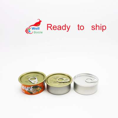 metal empty custom food grade 100ml caviar tin can 100g tuna can packaging for pet dog in stock TC-A123