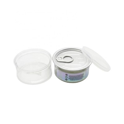 100ML Plastic Easy Open  Can  USE FOR Peanuts Clear Pet Jar TC-157K